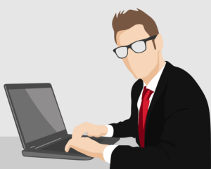 man with laptop